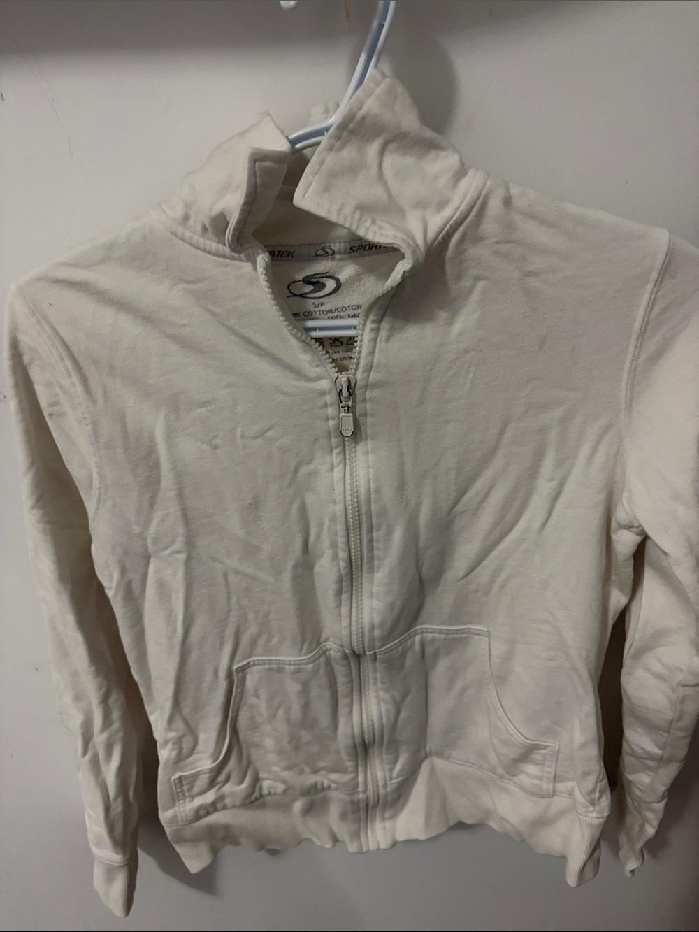 Women's Cream Full-Zip Bomber Jacket